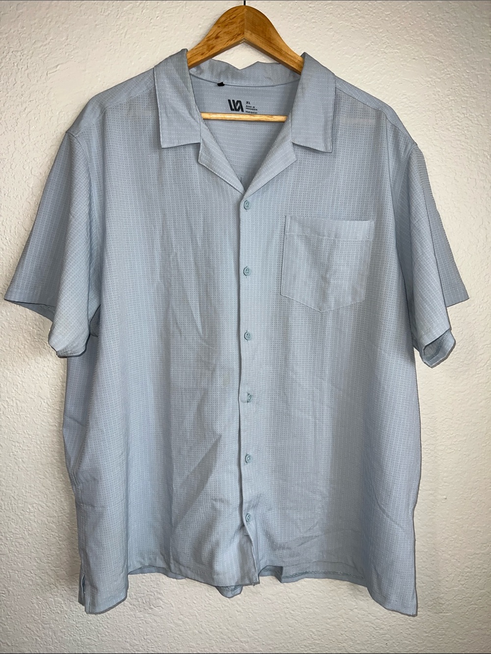 Light Blue Short-Sleeve Button-Down Camp Shirt by RVCA